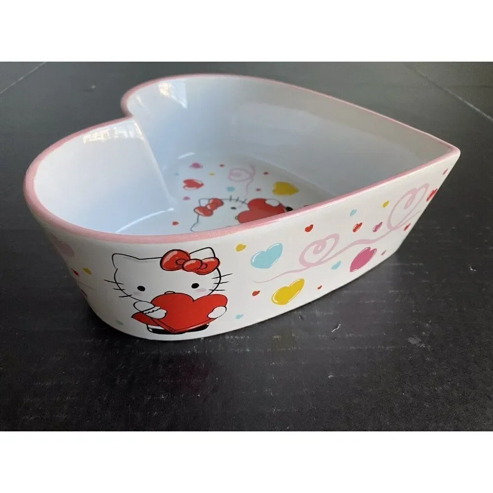 Sanrio Hello kitty Heart Shaped‎ Ceramic Casserole Baking Dish Hearts Plane NEW
